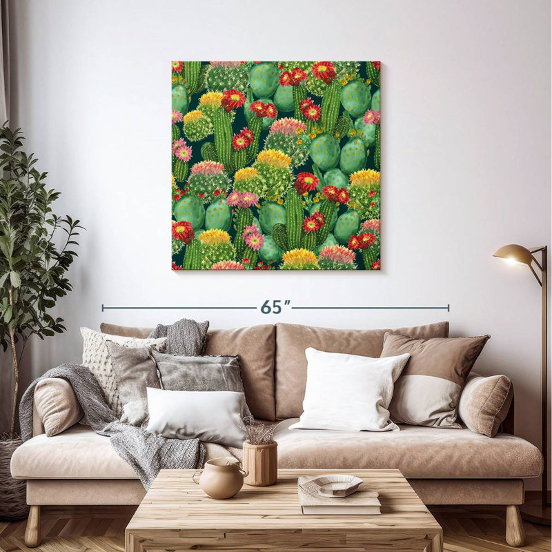 Colorful Cactus, 39" H x 39" W