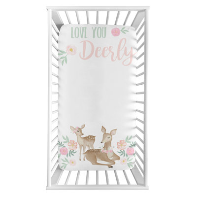 Drap-housse pour lit de bébé à motif floral Deer