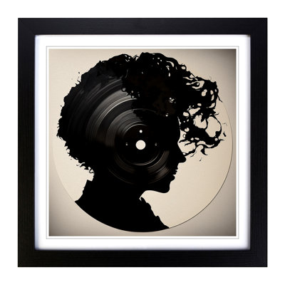 Vinyl Record Silhouette - Framed Print