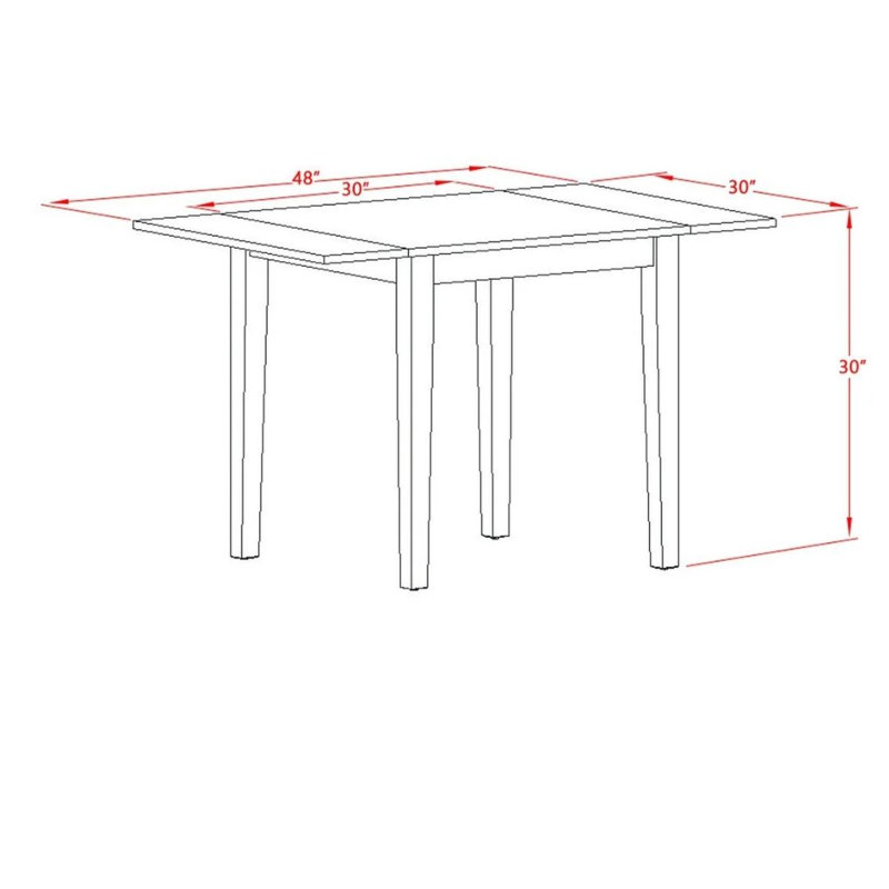 L'ensemble de table de salle à manger 3 pièces contient une table de cuisine rectangulaire avec Dropleaf et 2 chaises de salle à manger, lin blanc