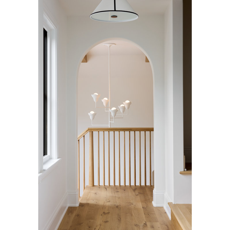 Alora 6 Light Chandelier, White Plaster