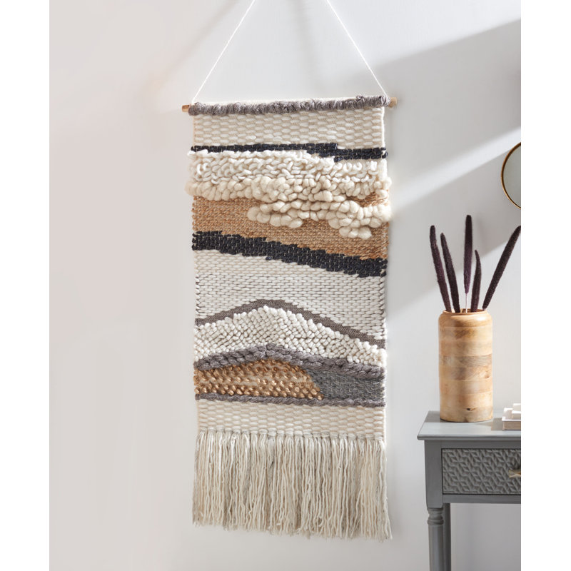 Accessoire de suspension Saragosse en polyester / laine / jute avec tige Zaragoza