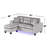 Velvet Reversible Sectional Sofa Chaise With LED Light And Throw Pillows, Gray