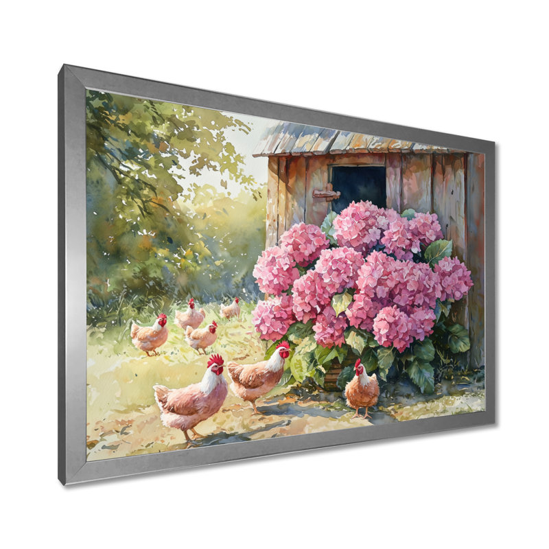 Dorislee - Floral Wall Art, Single Picture Framed Print, Silver, 12" H x 20" W