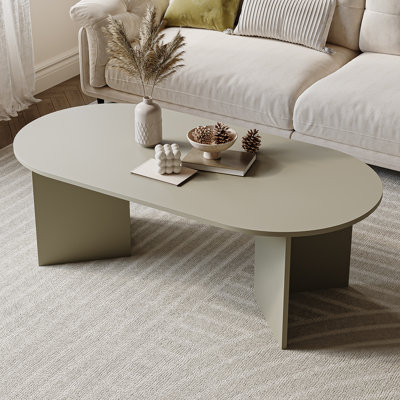 Table basse ovale de 47 pouces, table basse moderne pour le salon, petit espace