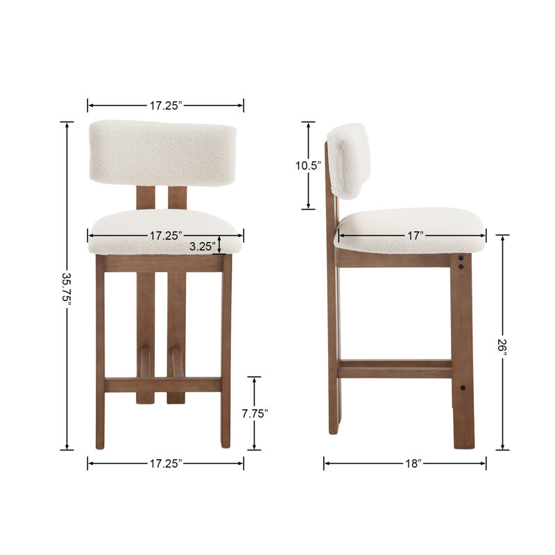 Tabouret Francile, Blanc, Tabouret de comptoir (siège d'une hauteur de 26 p