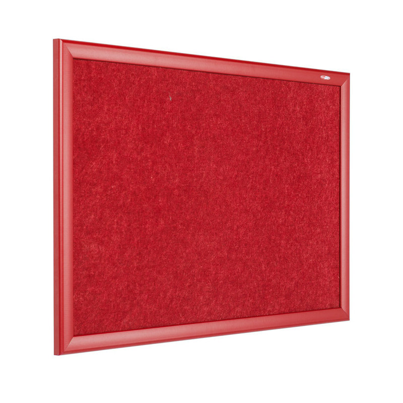 Contrast Wall Mounted Bulletin Board, 120cm H x 240cm W, Red