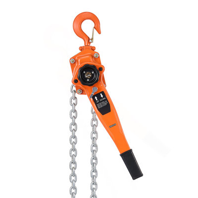 Manual Lever Chain Hoist, 1-1/2T 3300LBS Capacity Heavy Duty Come Along, 20FT Lift G80 Alloy Steel Chain With Dual Pawl Mechanical Brake,360°Rotating Hooks, For Warehouse Construction Garage