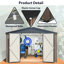 Remise de rangement en métal brun 10 pi x 10 pi, porte verrouillable, ventilation pour la terrasse et l'extérieur, brun, portes, équipement de jardin