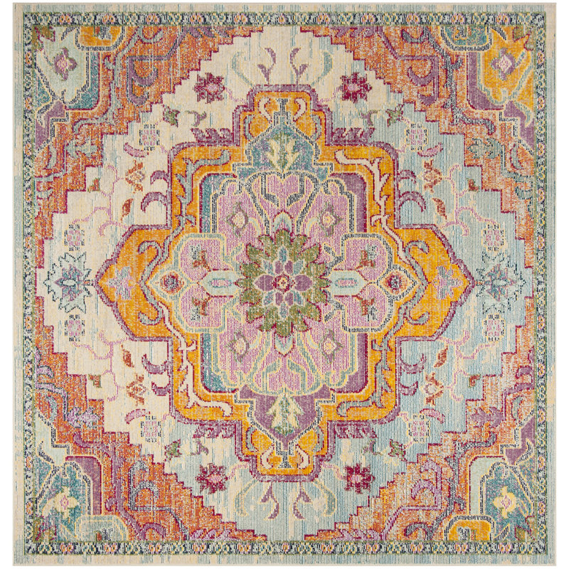 Gonzalez Crystal Performance Oriental Rug, Square 9'