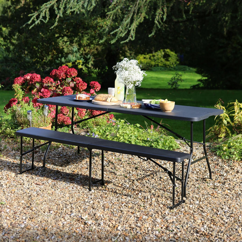 180cm Rectangular Folding Table, Black