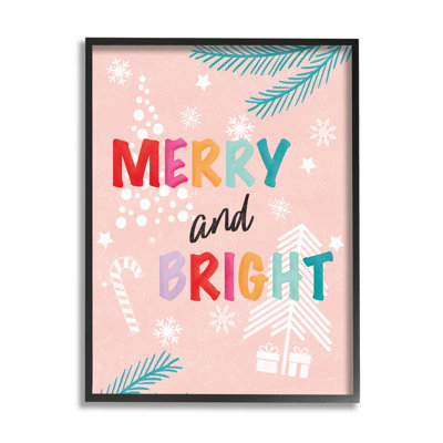 " Merry & Bright Pastel Phrase " by JJ Design House LLC