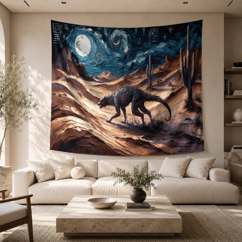 Tapisserie murale Chupacabra Southwestern Animals 14, 68 po x 80 po