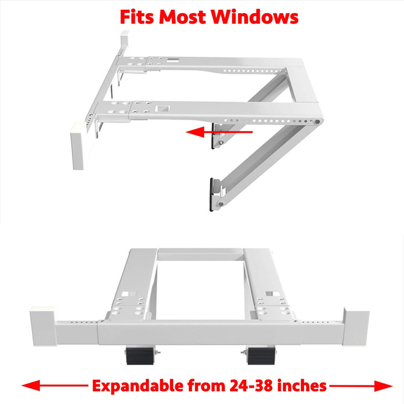 Heavy-Duty Drill-Less Steel Window AC Bracket