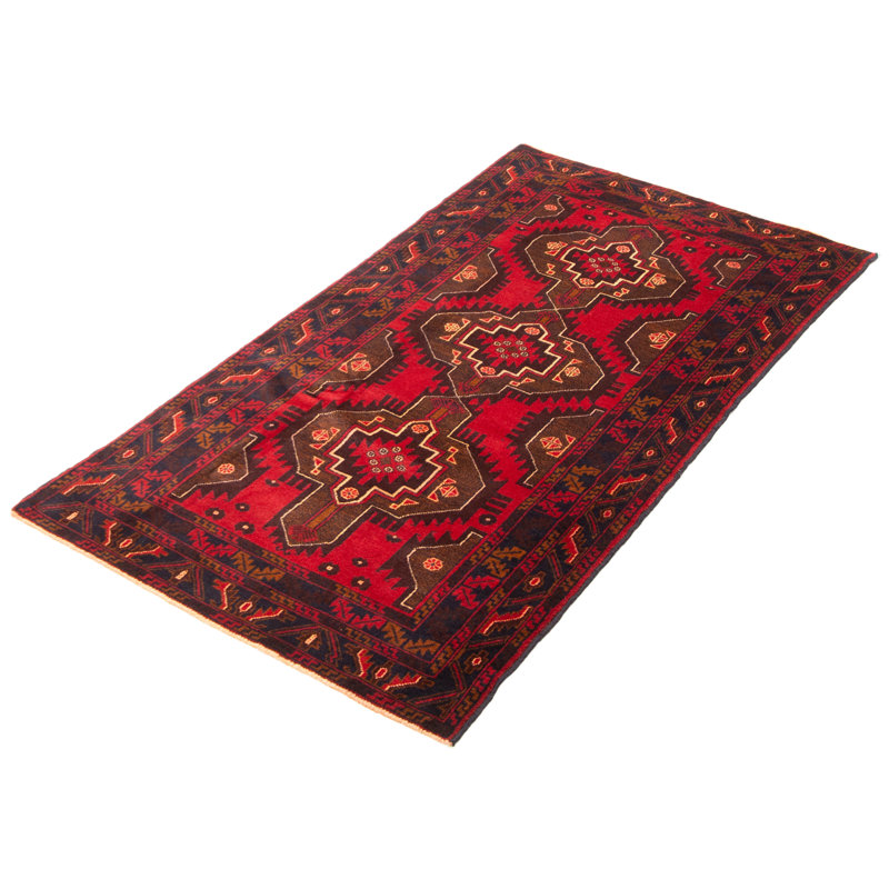 Tapis rouge Teimani 3 pi 8 po x 6 pi 7 po