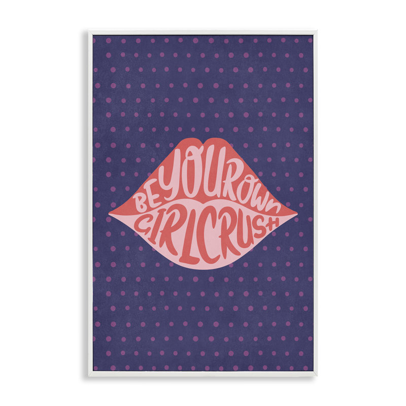 «Confident Girl Crush Lips», art de la giclée encadrée par Nataly White, H 24 po x l 16 po