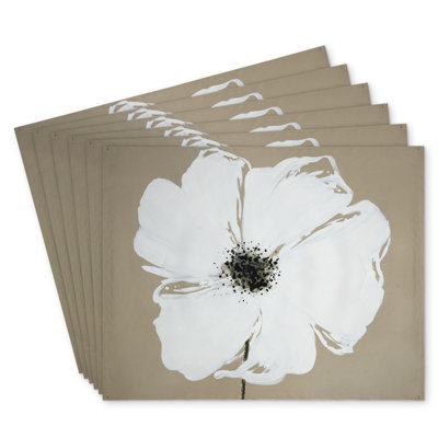 Abstract Color Splash Petals Flower Polyester Placemats, Set of 6