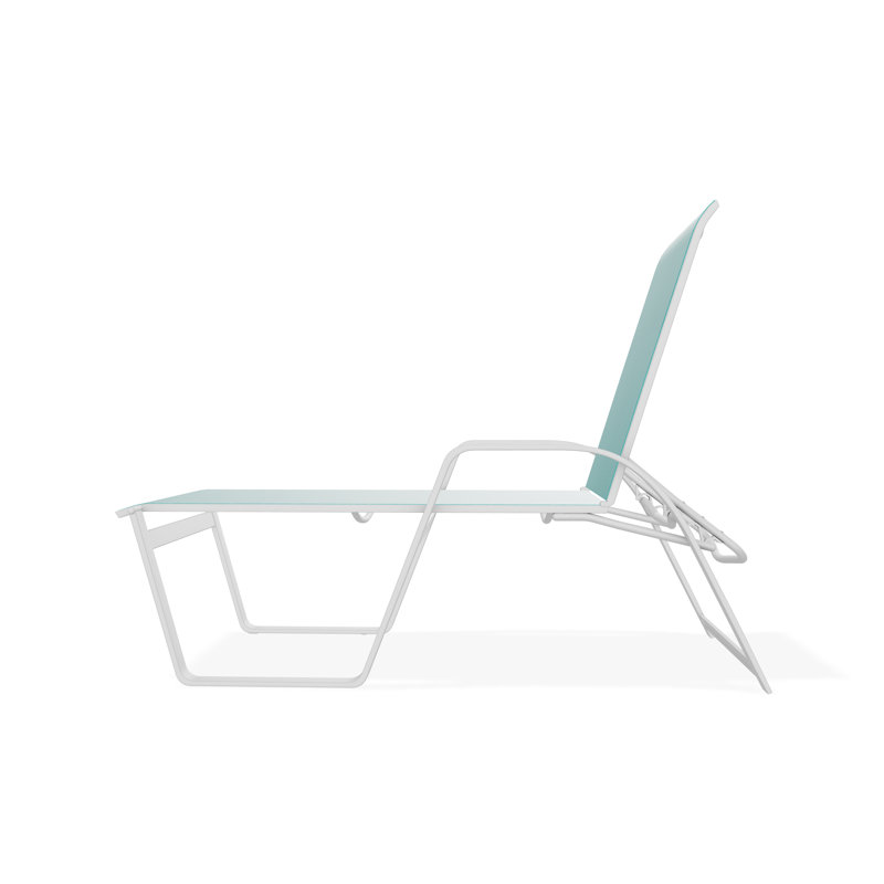 Chaise longue empilable Aruba II, Turquoise, Blanc