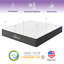 Matelas plein gel rafraîchissant de 12 po, pour soulagement et tranquillité, faible transfert de mouvement, eau, fonctionne avec une base réglable, aspect gris et blanc, mousse à mémoire de forme à l'intérieur, relief en mousse et à ressorts, s'adapte à la base