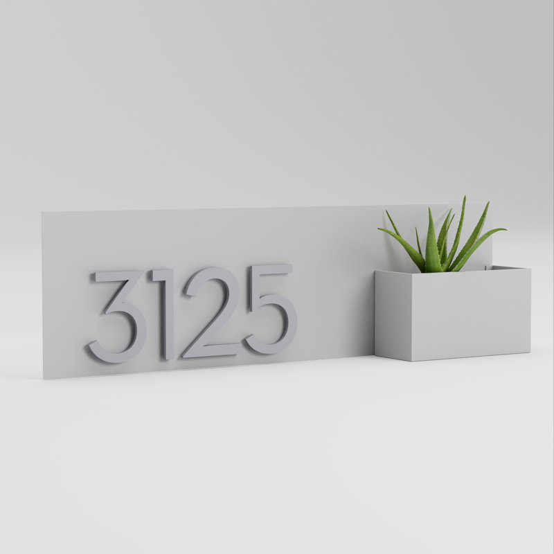 Plaque d'adresse murale Vista View, Argent, Oui, Blanc