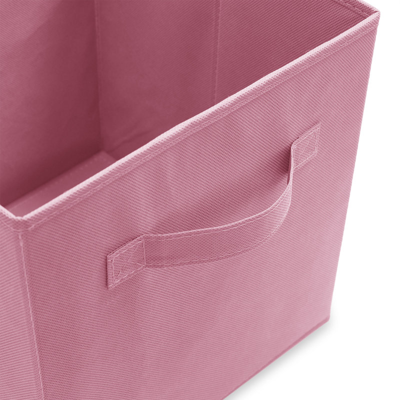 Collapsible Fabric Cubes, 11" Storage Bins (Set of 12), Pink