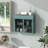 Army Green 2-Door Wall-Mounted Metal Storage Cabinet With Tempered Glass Doors & Shelves For Bathroom, Kitchen, Living Room & Office-811753289
