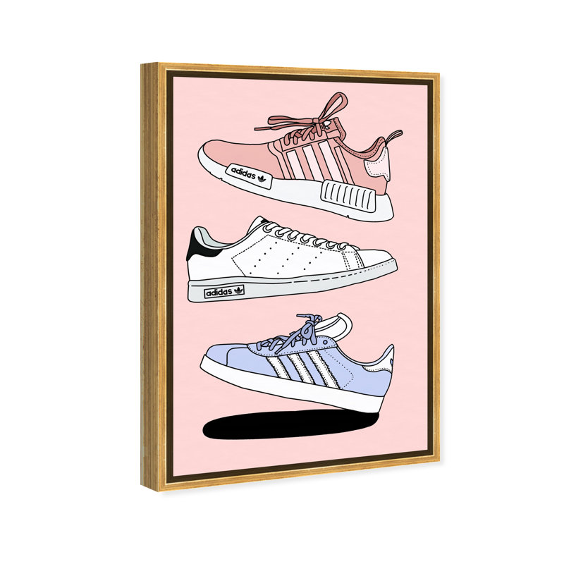 Collection Sneaker - Impression sur toile, Toile encadrée d'or, H 24 po x l 16 po x P 1,5 po