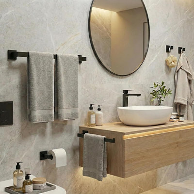 Ensemble d'accessoires de salle de bain 5 pièces noir mat