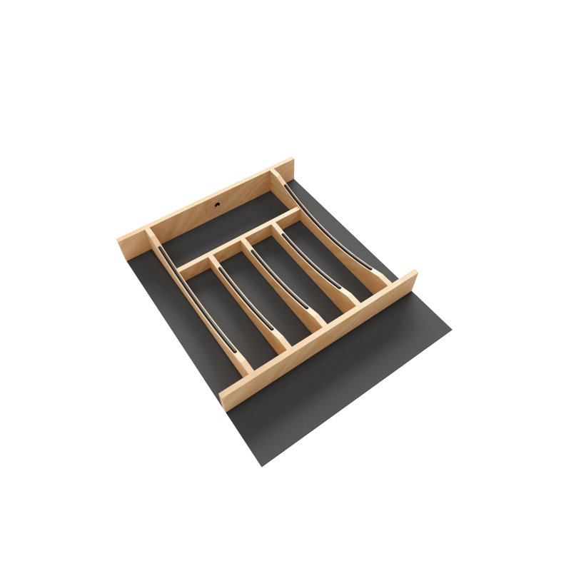 Tiroir à couverts en érable massif 16-1 / 4 "X 19-1 / 2" avec détails noirs Craftsman