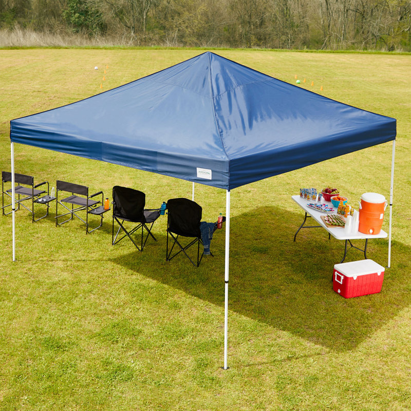 120'' W x 120'' D Pop-Up Canopy, Blue, 117" H x 144" W x 144" D