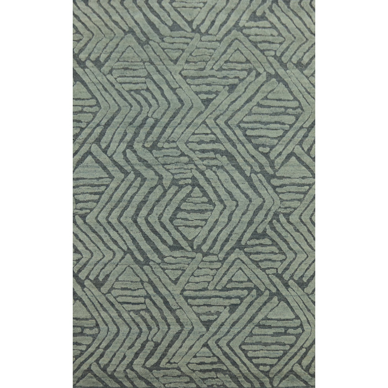 Tapis indien contemporain en laine 6x9