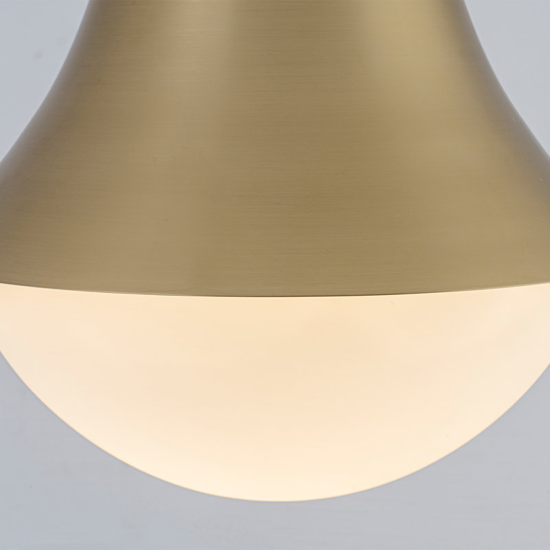 Brass Flush Mount Ceiling Light with Milk Glass Shade