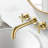 Bathroom Wall Mount Faucet Brushed Gold - Long Service Life Solid Brass Electroplated Finish-128724049