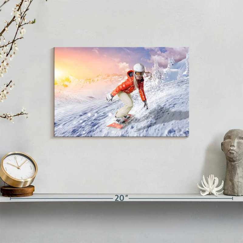 Girl snowboarding Sireci, H 8 po x l 12 po