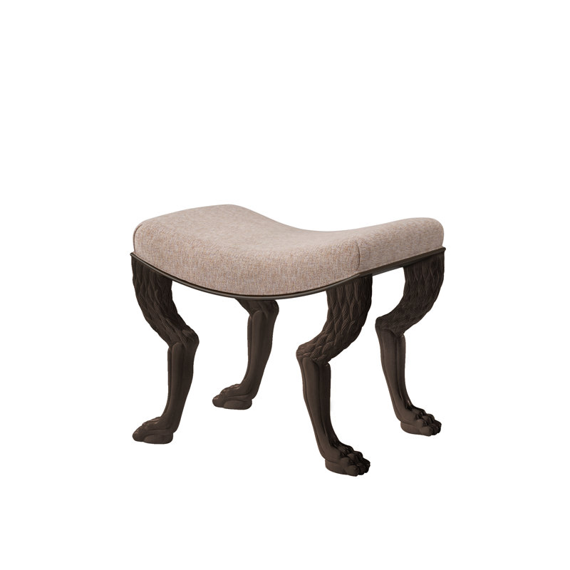 Nob Solid Wood Accent Stool, Espresso, Neutral 1172-92