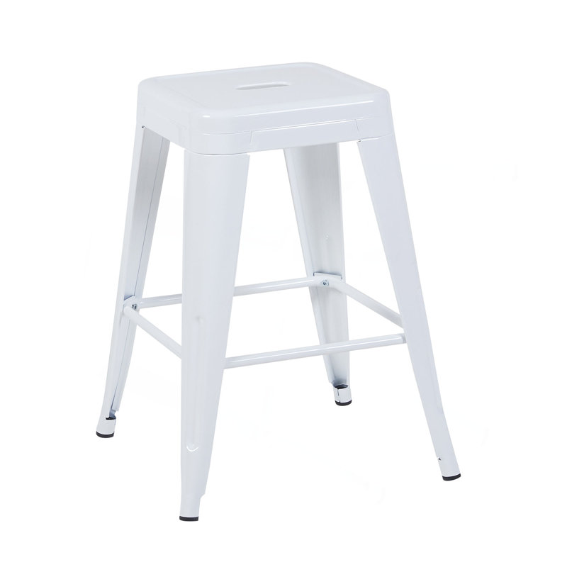 Tabouret à hauteur de comptoir 24 po, ensemble de 2 tabourets de bar en métal sans dossier, non empilable, amovible et facile à assembler, conception peu encombrante pour îlot de cuisine / bar / café / salle à manger