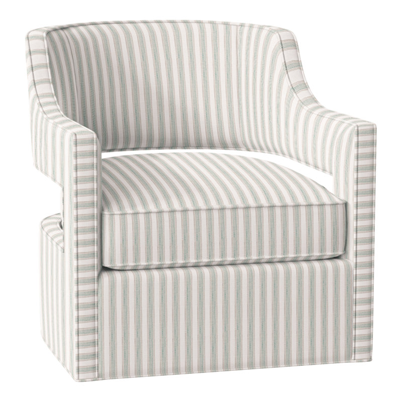 Phoebe Swivel Armchair, Perigold Piccadilly Stripe Ash