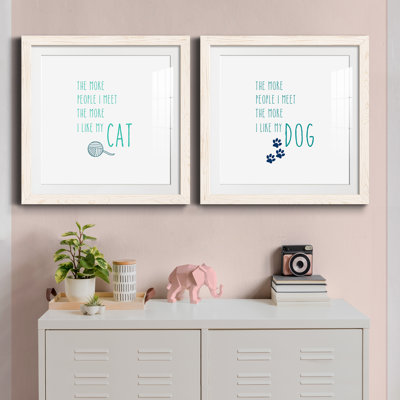 The More I Like My Cat - Ensemble de 2 cadres photo