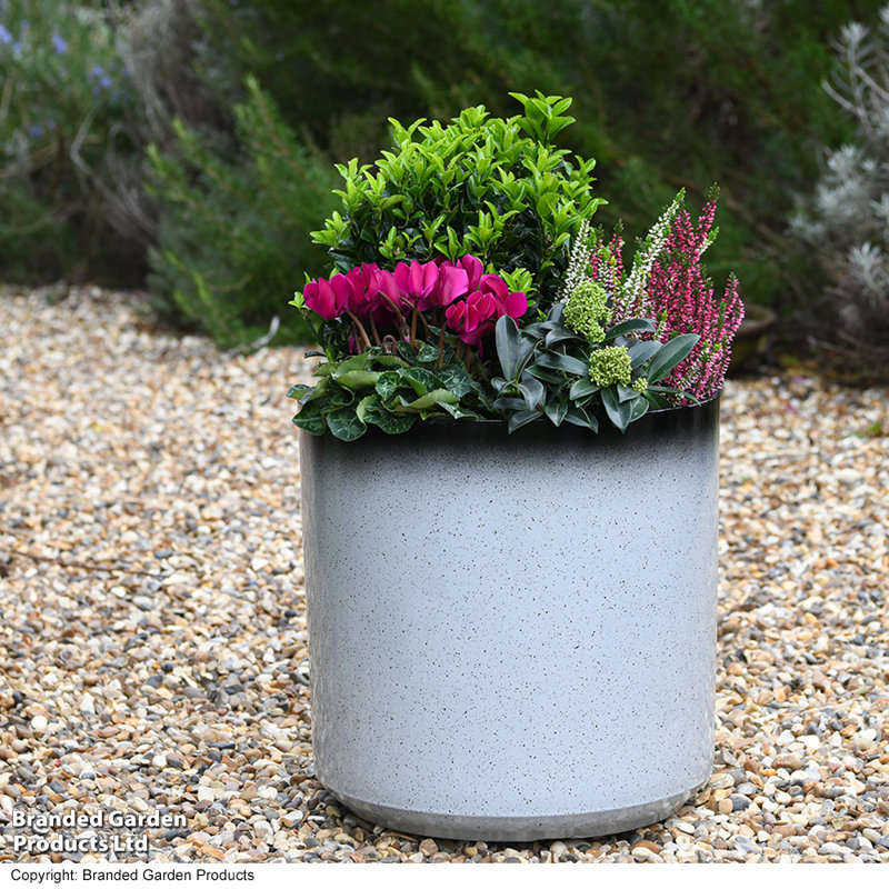 Pot Planter, 25.5cm H x 26cm W x 26cm D, Gray
