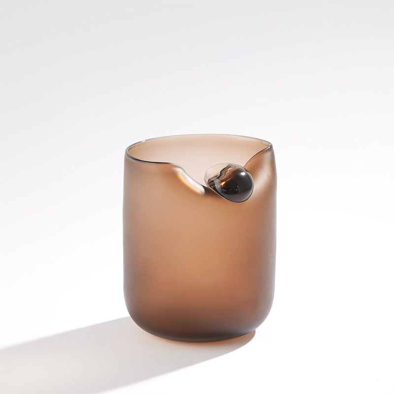 Poise Vase, 8" H x 6.5" W x 6.5" D, Brown