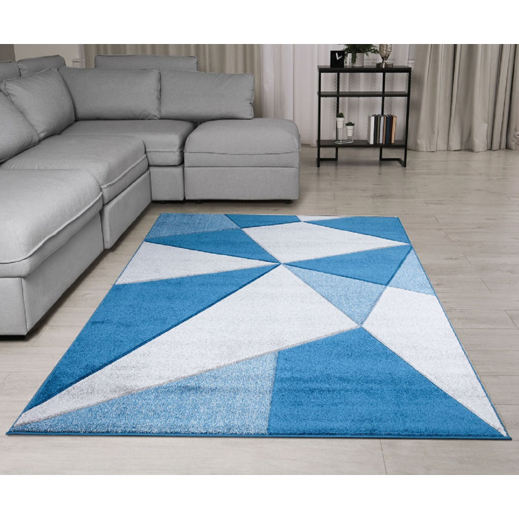 MH Bedding Store Ltd Athens Geometric Pattern Rugs Blue | Wayfair.co.uk
