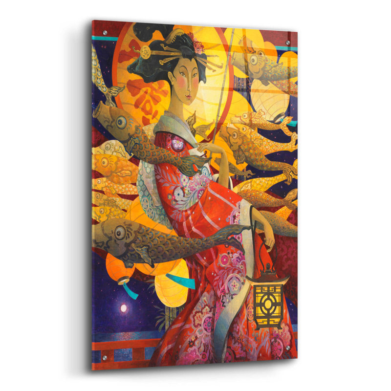 Bungalow Rose «The Evening Stroll» par David Galchutt, art mural en verre acrylique, H 36 po x l 24 po x P 0,2 po