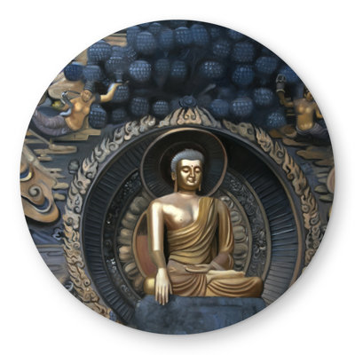 Grand Buddha at Lingshan Area Rug - Round Outdoor Decor