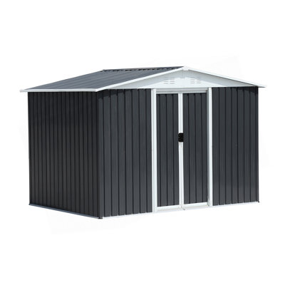 8x6 Feet Apex Roof Garden Shed with Aluminum Alloy Frame and Sliding Door