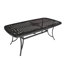 Table de salle à manger rectangulaire en aluminium coulé de 72,6 po de largeur avec plateau en treillis et trou pour parasol de 2 po