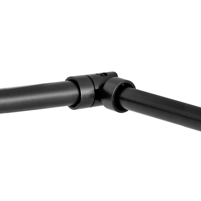 Aaria Adjustable Bay Window Single Curtain Rod, Black