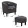Pamplona 26" W Modern Stylish Soft and Breathable Upholstered Barrel Chair and Ottoman
