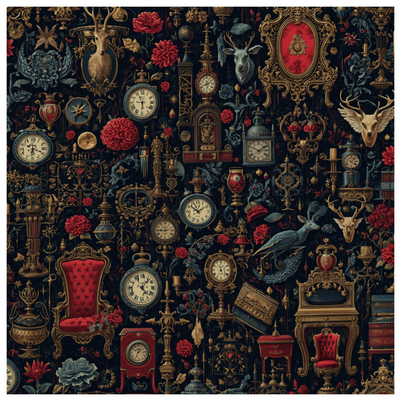 Tapis de bain Vintage Clocks Roses Stag, L 24 po x L 17 po