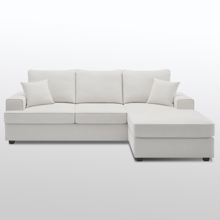 Alden 100'' Upholstered L shape Sofa with Convertible Chaise