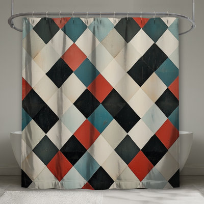 Rideaux de douche à losanges extra longs